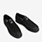 BASTO/百思图2018冬季专柜同款黑色牛皮革简约套脚男休闲鞋V3856DM8