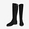 BASTO/百思图2018冬季专柜同款浅黑羊皮革休闲女皮靴长靴AB601DG8