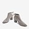 BASTO/百思图2018冬季专柜同款灰色纺织品优雅尖头粗跟女皮靴PD163DD8