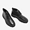 BASTO/百思图2018冬季专柜同款黑色牛皮革系带男靴男鞋WZS12DD8