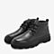 BASTO/百思图2018冬季专柜同款黑色牛皮革系带男靴男鞋WZS12DD8
