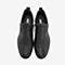 BASTO/百思图2018冬季专柜同款黑色牛皮革侧拉链男休闲鞋Q202EDD8