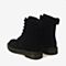 BASTO/百思图2018冬季黑色牛剖层皮革系带休闲方跟女靴马丁靴CD408DZ8