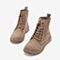 BASTO/百思图2018冬季专柜同款剖层牛皮革系带女短靴ZBS01DD8