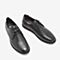 BASTO/百思图春季专柜同款黑色摔纹牛皮革商务休闲男皮鞋BTJ16AM9