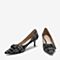 BASTO/百思图春季专柜同款格纹通勤浅口细跟女单鞋RRJ21AQ9