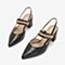 BASTO/百思图夏季专柜同款黑色牛皮革水钻粗跟女凉鞋RUF01BH9