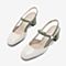 BASTO/百思图夏季专柜同款拼色方跟休闲女皮凉鞋AC651BH9