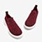 BASTO/百思图春季新品红色纺织品简约套脚坡跟女休闲鞋SA123AM9