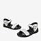 BASTO/百思图夏季专柜同款银色人造革搭扣休闲女凉鞋FB6Z2BL9