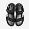 BASTO/百思图夏季专柜同款黑色纺织品粘扣休闲平底男凉鞋HJ661BL9