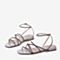 BASTO/百思图夏季专柜同款银色闪钻罗马风平底女凉鞋MB125BL9