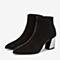 BASTO/百思图冬季黑色压花弹力绒布时尚高跟女靴RSE51DD9