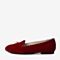 BASTO/百思图秋季红色绒布趣味图案浅口低跟休闲女鞋RB723CQ9