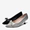 BASTO/百思图秋季专柜同款银色幻彩亮线布仙女风高跟女鞋RYX23CQ9