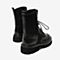 BASTO/百思图冬季专柜同款黑色软面英伦风中筒女皮靴ZGF01DD9