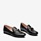 BASTO/百思图秋季专柜同款黑色牛皮革水钻懒人鞋女皮鞋WBH02CQ9