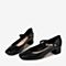 BASTO/百思图秋季专柜同款黑色牛皮革方头玛丽珍女皮鞋A2855CQ9