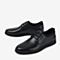 BASTO/百思图秋季专柜同款黑色牛皮革平底商务男休闲鞋W201ACM9