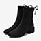 BASTO/百思图冬季专柜同款黑色纺织品英伦风短靴女靴MD222DD9