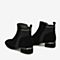 BASTO/百思图冬季专柜同款黑色通勤切尔西靴RE842DD9