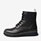 BASTO/百思图冬季专柜同款黑色软面牛皮革马丁靴女靴ZIW01DD9