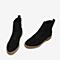 BASTO/百思图冬季专柜同款黑色方跟及踝靴女皮鞋T9301DD9