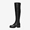 BASTO/百思图冬季专柜同款黑色加绒过膝长靴骑士靴A0831DC9