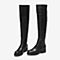 BASTO/百思图冬季专柜同款黑色加绒过膝长靴骑士靴A0831DC9