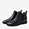 BASTO/百思图冬季专柜同款黑色牛皮革复古中筒切尔西靴A8812DD9