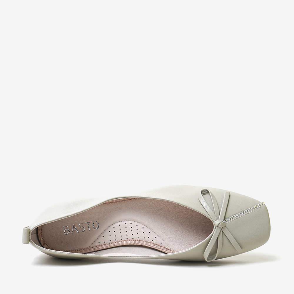 百思图2020春季新款商场同款蝴蝶结时尚优雅平底女单鞋rk626aq0