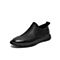 百思图2020春季新款商场同款黑色牛皮拼接舒适休闲男皮鞋A251AAM0
