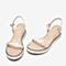 百思图2020夏季新款时尚通勤水钻胶片一字带坡跟女凉鞋TCN13BL0