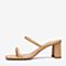 百思图2020夏季新款时尚简约风一字带粗高跟气质女凉拖鞋RQ703BT0