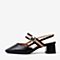 百思图2020夏季新款商场同款牛皮一字带粗跟女后空凉鞋RM505BH0