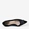 百思图2020夏季新款商场同款尖头法式方扣时尚女细跟单鞋MA216BK0