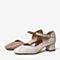 百思图2020夏季新款商场同款牛皮粗跟一字带通勤风女凉鞋RM510BK0