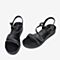 百思图2020夏季新款商场同款时尚牛皮革水钻厚底女凉鞋RM202BL0