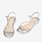 百思图2020夏季新款商场同款仙女风水钻一字带平底女凉鞋RWZ13BL0