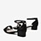 百思图2020夏季新款商场同款羊皮革珍珠一字带粗跟女凉鞋RL301BL0