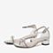 百思图2020夏季新款商场同款时尚仙女风一字带粗跟女凉鞋RL501BL0