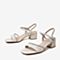 百思图2020夏季新款商场同款羊皮时尚优雅水钻粗跟女凉鞋A4612BL0