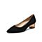 百思图2020秋季新款商场同款OL风透明方跟尖头浅口女单鞋RV520CQ0