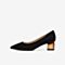 百思图2020秋季新款商场同款OL风透明方跟尖头浅口女单鞋RV520CQ0