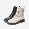 百思图2020冬季新款商场同款时尚链条装饰马丁靴女皮短靴RE165DD0