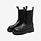 百思图2020冬季新款潮酷时髦套脚厚底切尔西靴女皮短靴ID512DZ0