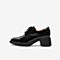 百思图2021春季新款英伦简约系带粗高跟单鞋女布洛克皮鞋WJB02AM1