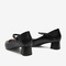 百思图2021春新款商场同款时尚水钻一字带尖头粗跟女单鞋RU822AQ1