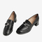 百思图2021春季新款商场同款简约金属扣浅口单鞋女乐福鞋AC351AA1
