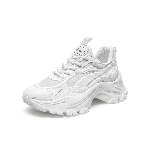 百思图2021秋新款商场同款潮流运动风厚底老爹鞋女休闲鞋WPT05CM1